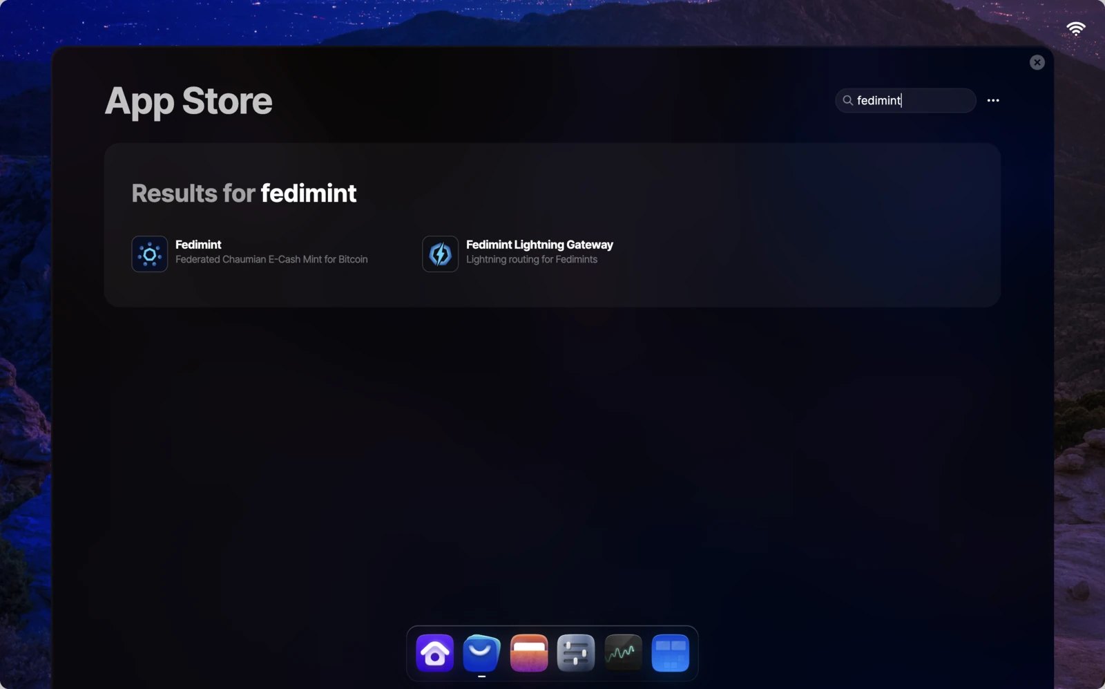 Search results showing Fedimint and Fedimint Lightning Gateway